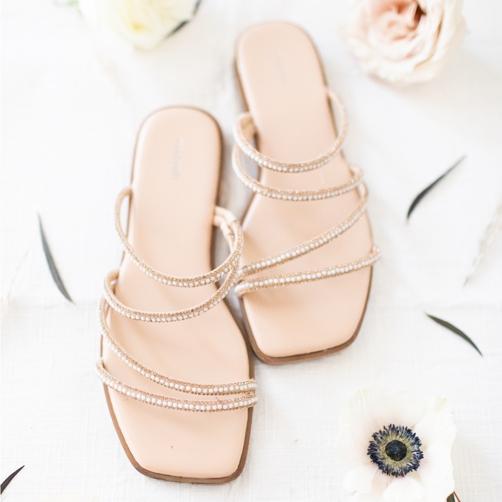 Pearl & Gold Strappy Sandals